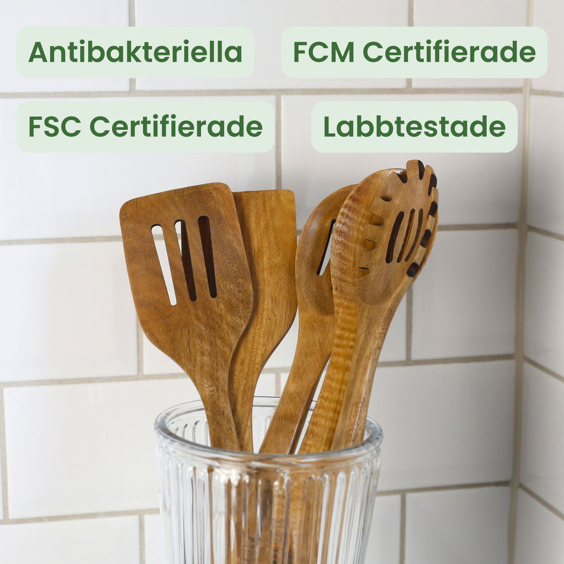 Køkkenredskaber i Akacietræ 5-pack