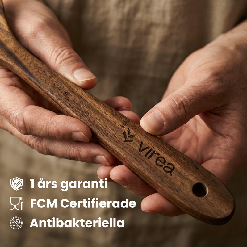 Køkkenredskaber i akacietræ 5-pak